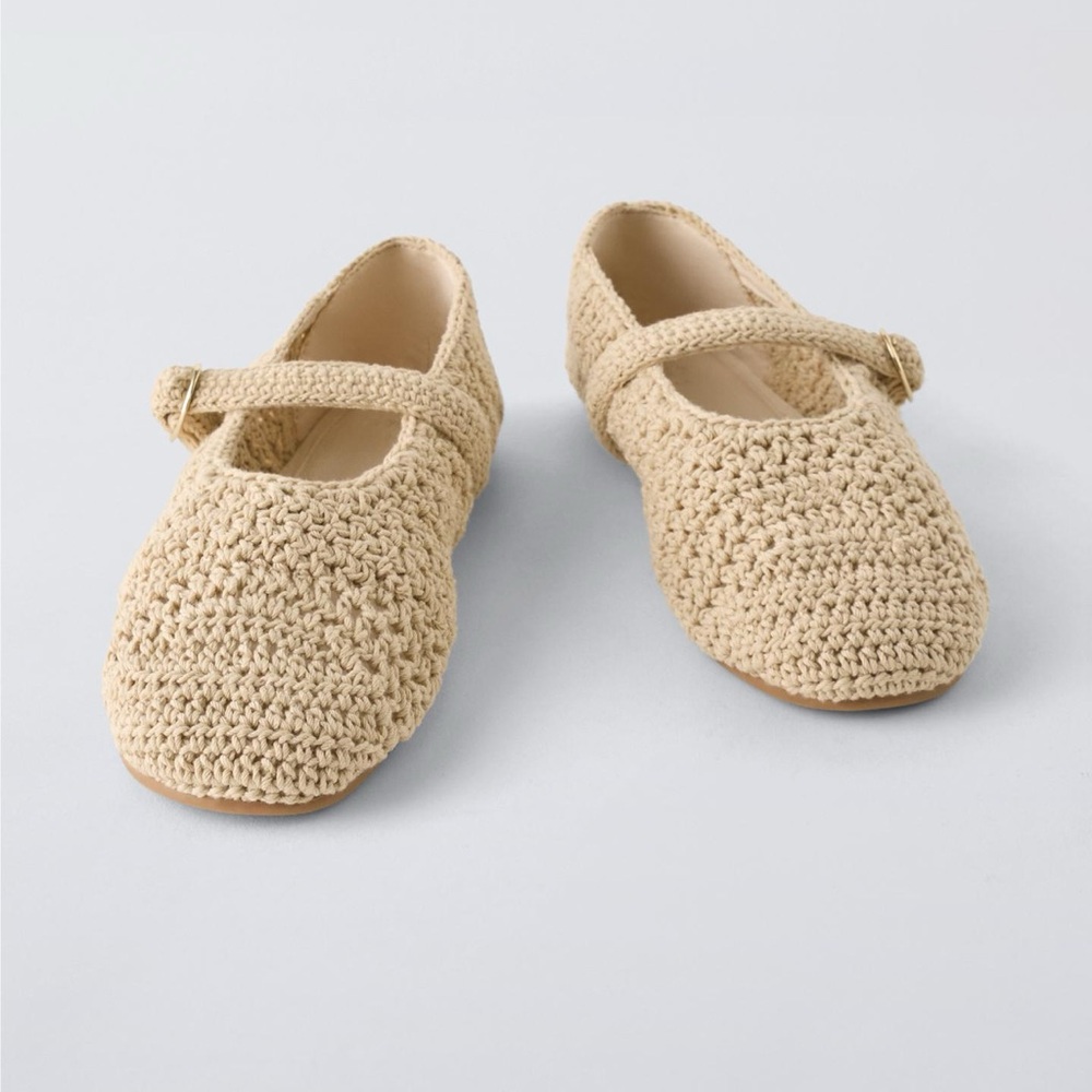 Zara kids crochet ballet flats off white NWT - Picture 3 of 5